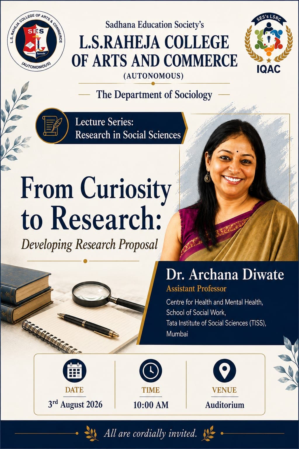 Lecture Series From Curiosity to Research of Dept. of Sociology Aug 26