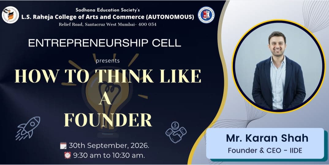 Entrepreneurship Cell How to Think Like A Founder Sep 2026
